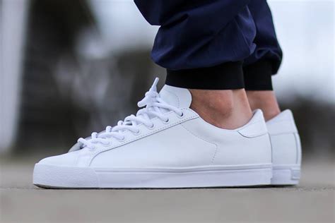 adidas white leather tennis shoes|adidas all white leather sneakers.